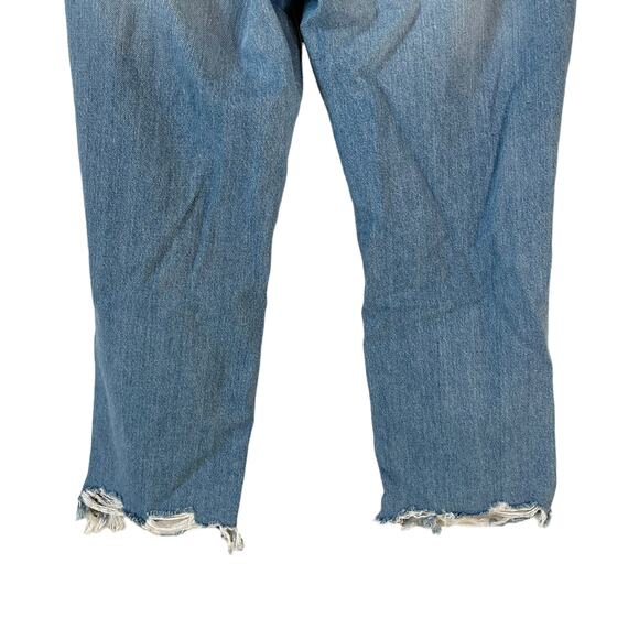 FREE PEOPLE We The Free Maggie Mid Rise Straight Leg Distressed Jeans 29 Grunge - Picture 9 of 13